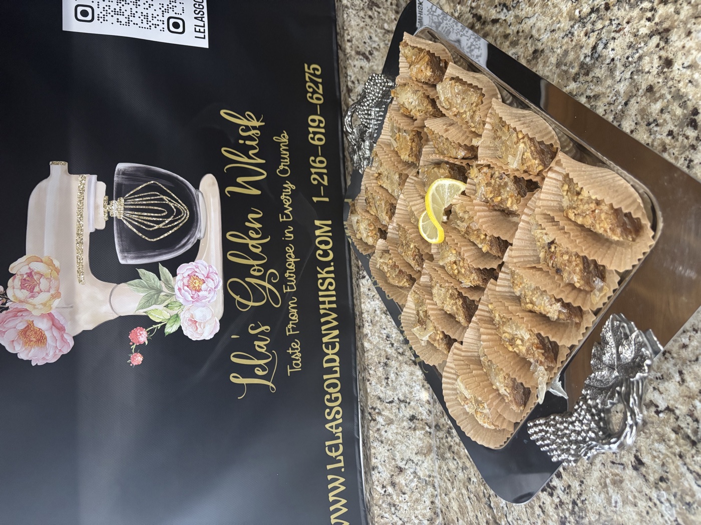 Golden rolled pastries arranged on a tray