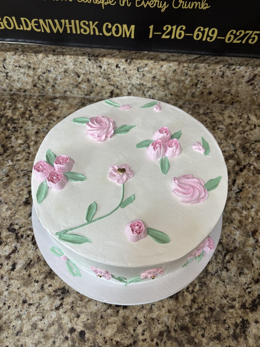 Pink floral cake