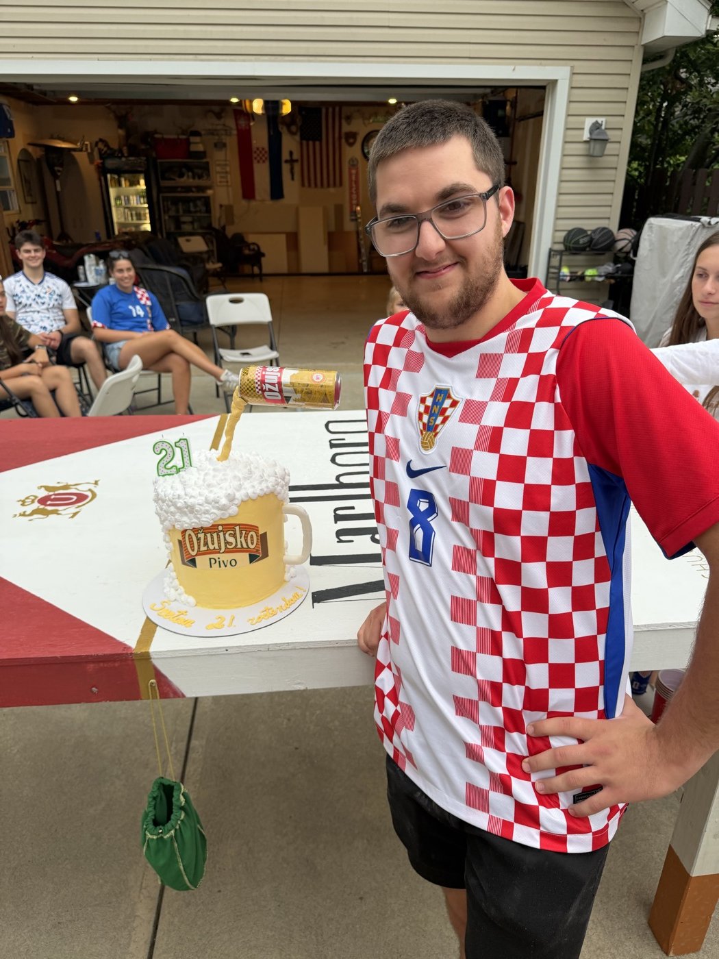 A celebration with a Croatian-themed cake