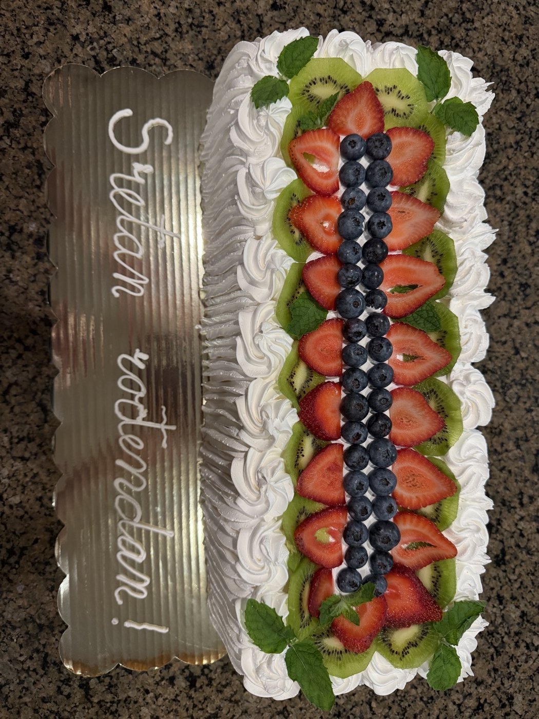 Fruit-topped sheet cake