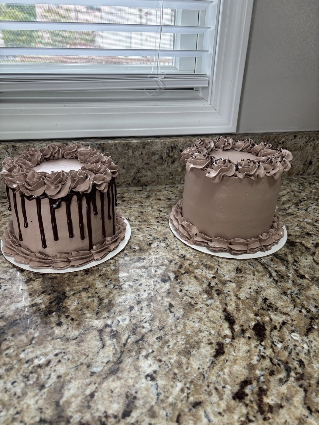 Two chocolate celebration cakes
