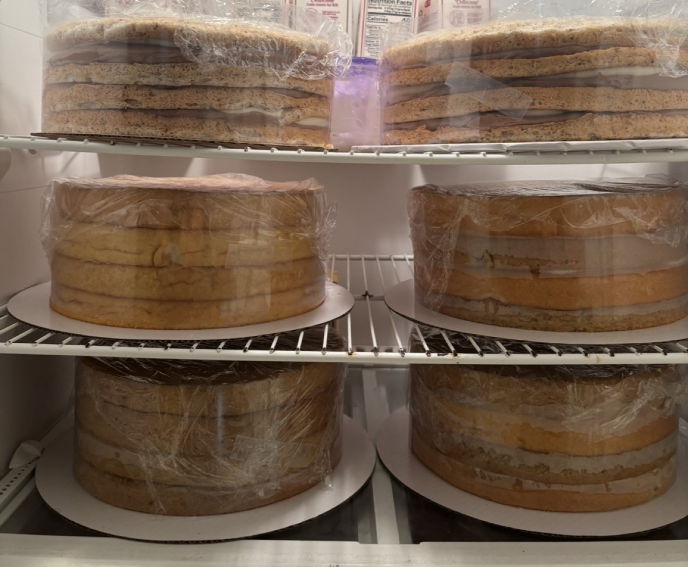 Individual cakes in clear containers