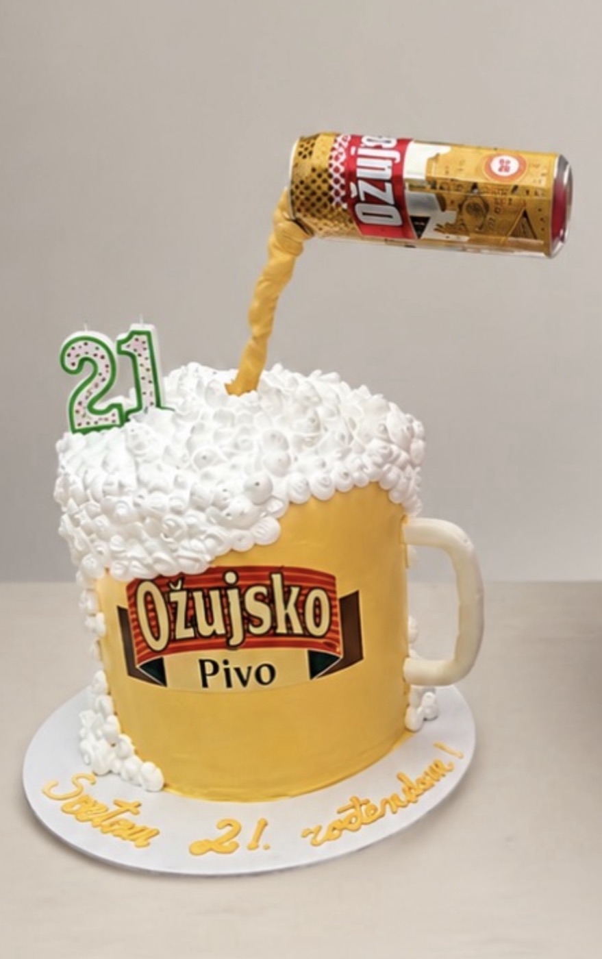 Beer-themed birthday cake