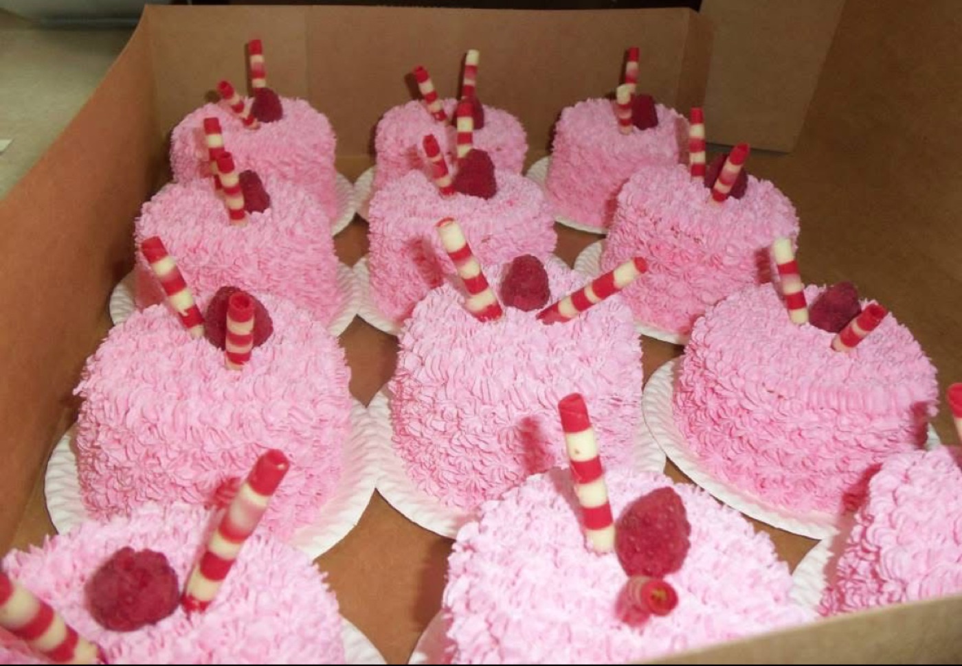 Pink decorated cupcakes