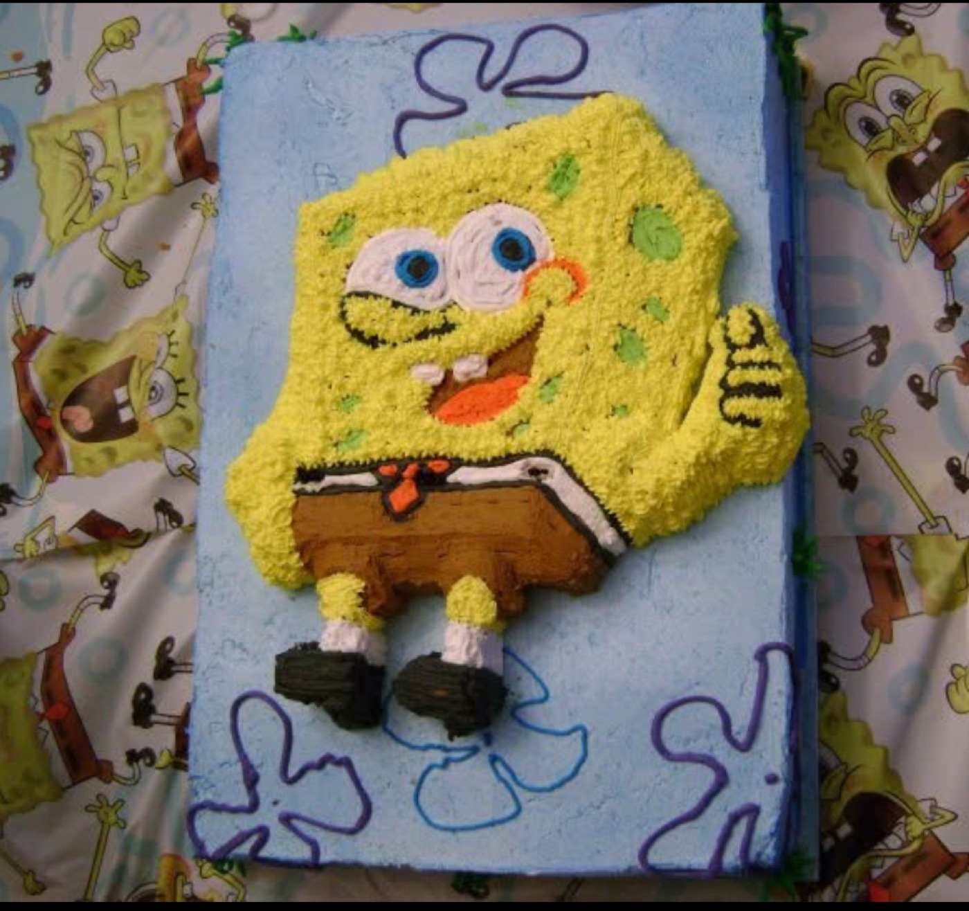 Yellow character birthday cake