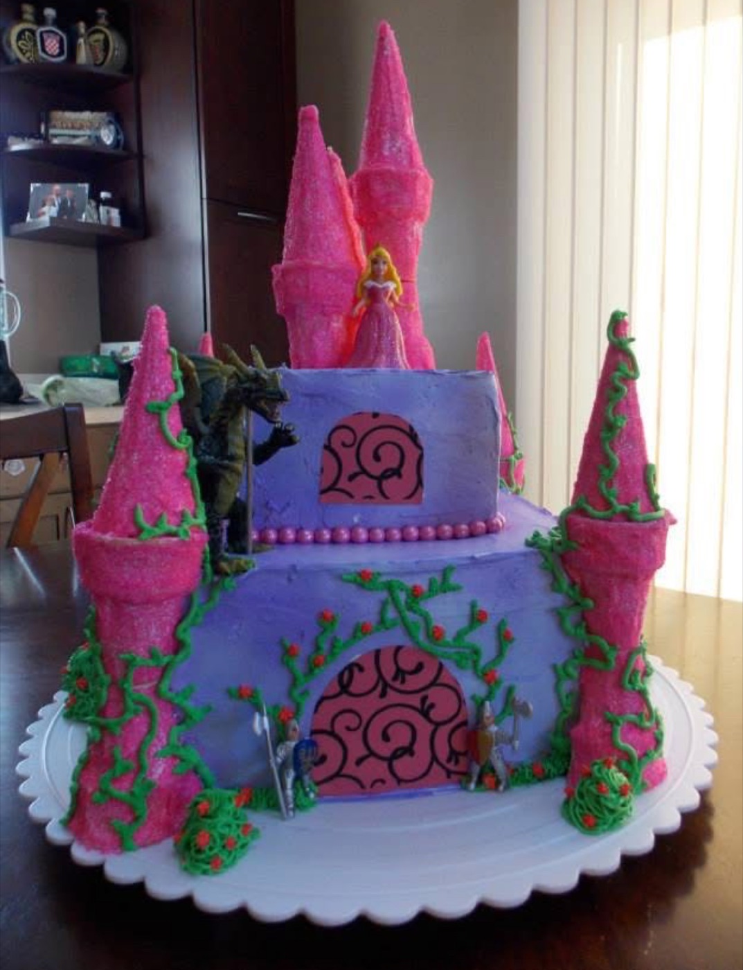 Pink castle cake