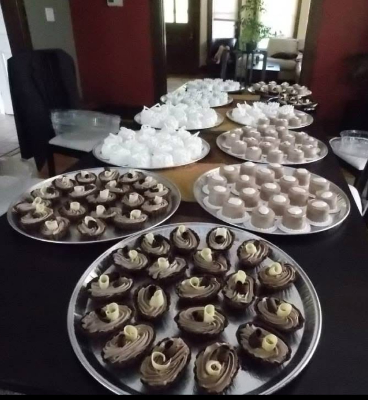 A table of assorted cupcakes