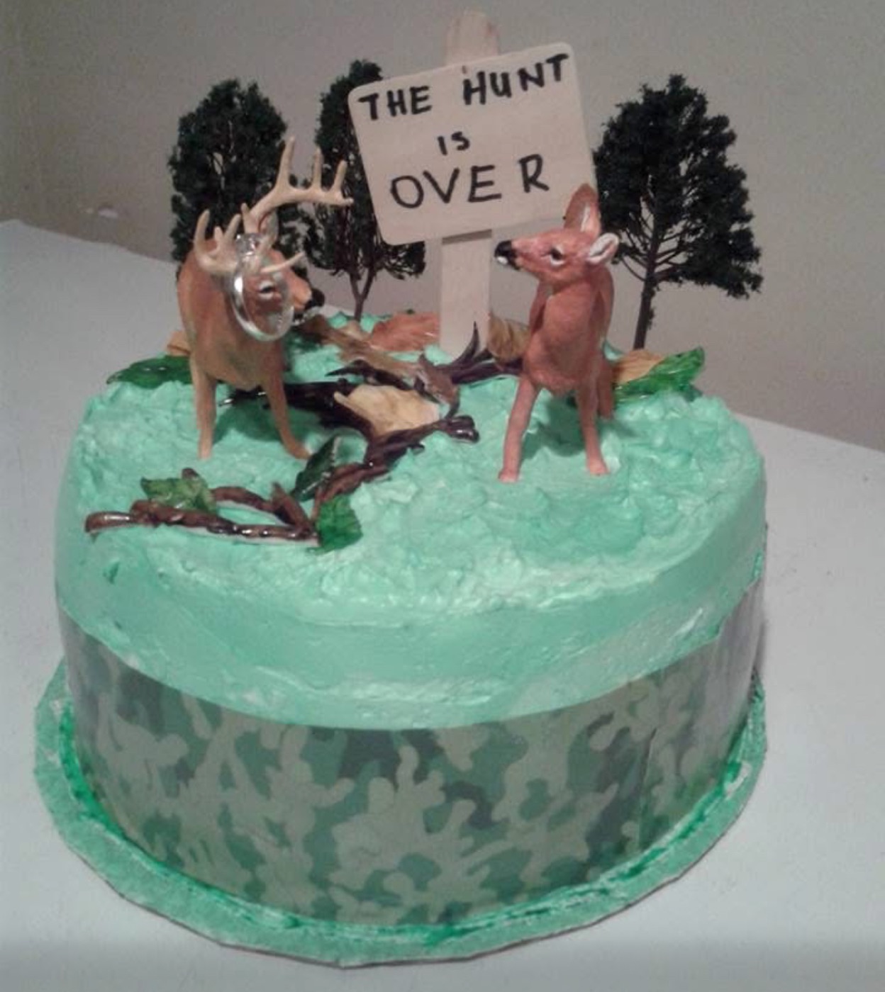 Green celebration cake