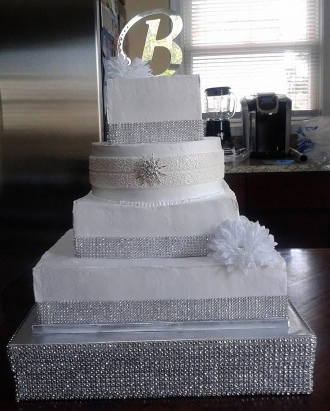 Monogram wedding cake